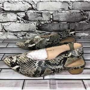 SILENT D Anthropologie Women's SheNax 37/6.5 Python Loafer Slingbacks‎ Leather